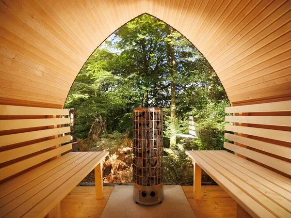 The woodland sauna at Cedar Hollow Oxford